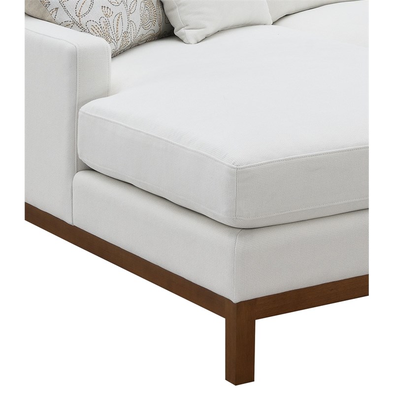 Bowery Hill Valiant Chenille Upholstered U-Shaped Sectional in Ivory