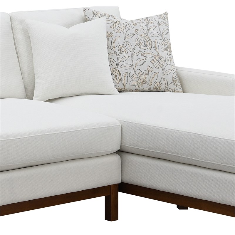Bowery Hill Valiant Chenille Upholstered U-Shaped Sectional in Ivory