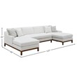 Bowery Hill Valiant Chenille Upholstered U-Shaped Sectional in Ivory
