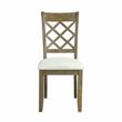 Bowery Hill Armless Side Chair with Beige Linen and Rustic Oak Frame