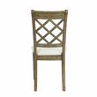 Bowery Hill Armless Side Chair with Beige Linen and Rustic Oak Frame