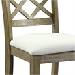 Bowery Hill Armless Side Chair with Beige Linen and Rustic Oak Frame
