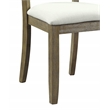 Bowery Hill Armless Side Chair with Beige Linen and Rustic Oak Frame