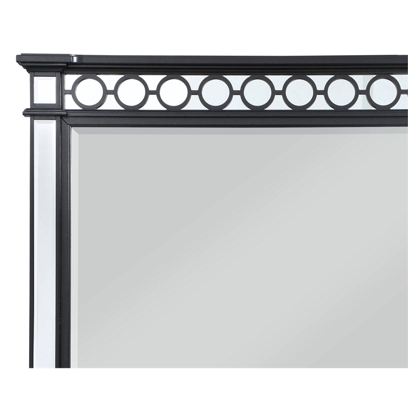 Bowery Hill Varian II Horizontal Rectangle Mirror in Black and Silver