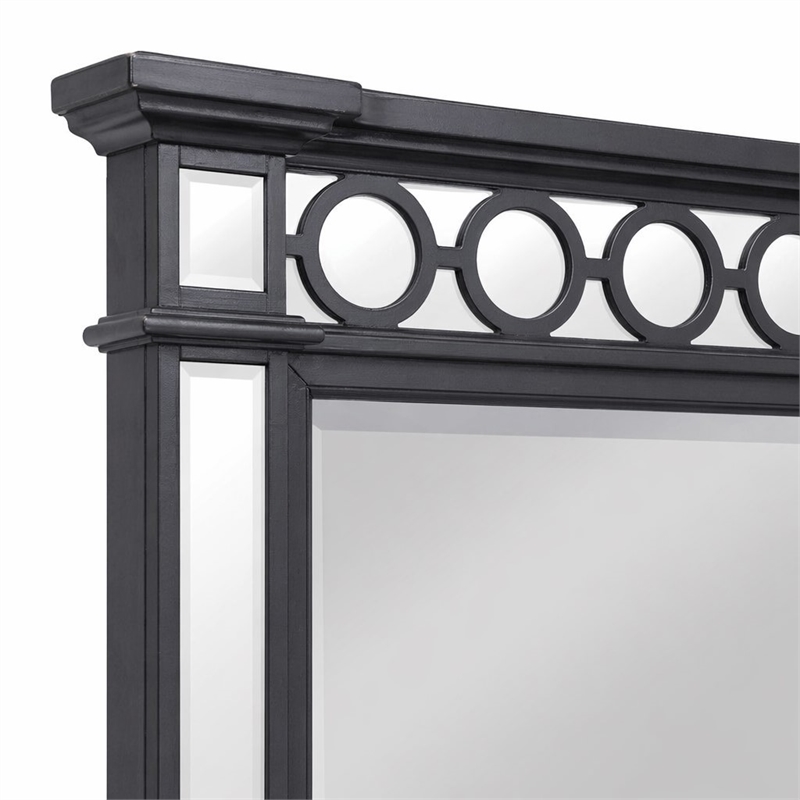 Bowery Hill Varian II Horizontal Rectangle Mirror in Black and Silver