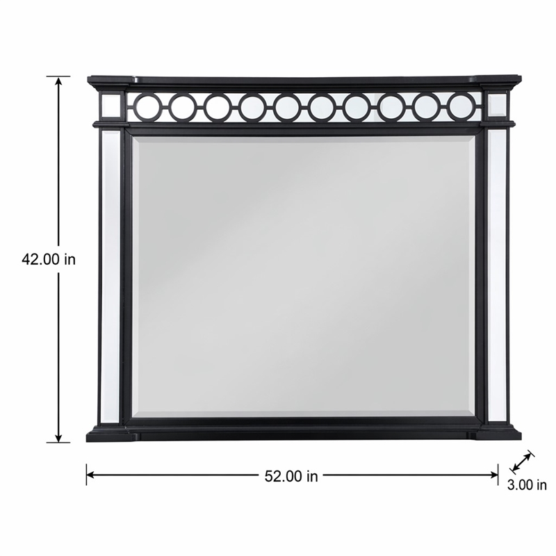 Bowery Hill Varian II Horizontal Rectangle Mirror in Black and Silver