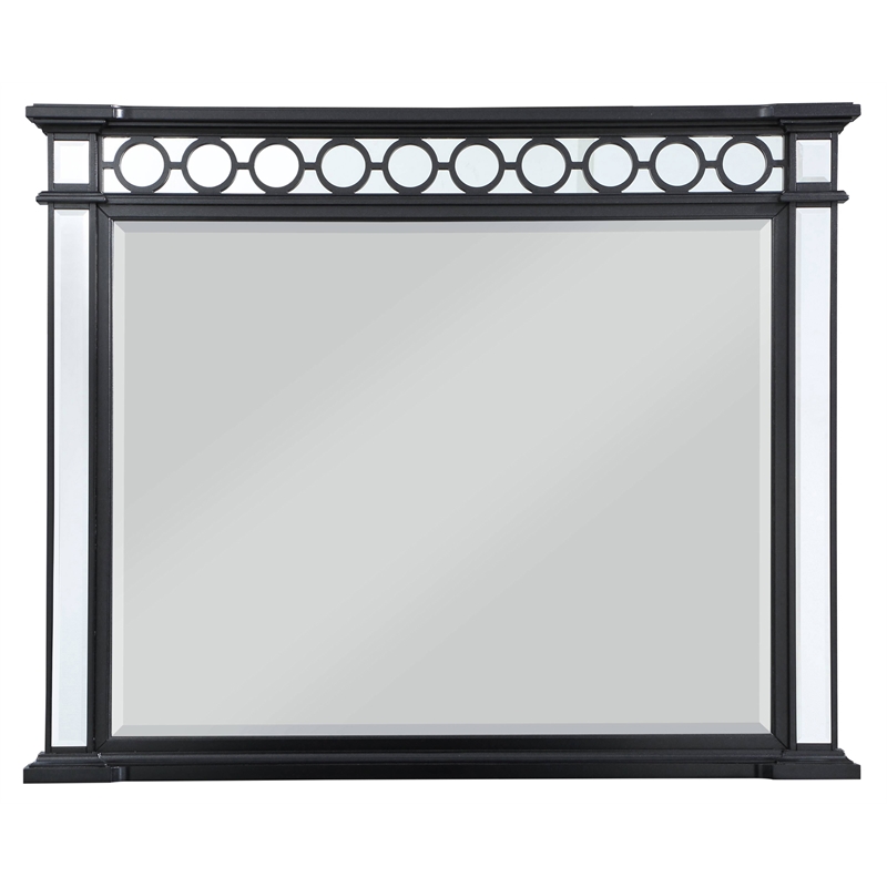 Bowery Hill Varian II Horizontal Rectangle Mirror in Black and Silver