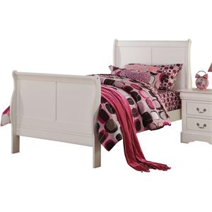 Bowery Hill Twin Wooden Sleigh Bed in White
