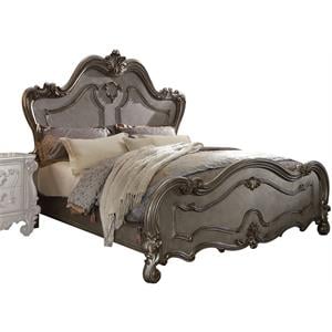 Bowery Hill Wooden Queen Panel Bed in Antique Platinum Finish