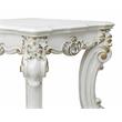 Bowery Hill Wooden End Table with Scrolled Leg in Antique Pearl