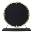 Bowery Hill Vanity Mirror and Stool Set in Black and Brass Metal