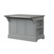 Bowery Hill Urrur Kitchen Island with Gray Base and Stainless Steel Top