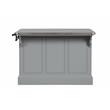 Bowery Hill Urrur Kitchen Island with Gray Base and Stainless Steel Top