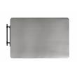 Bowery Hill Urrur Kitchen Island with Gray Base and Stainless Steel Top