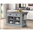 Bowery Hill Urrur Kitchen Island with Gray Base and Stainless Steel Top