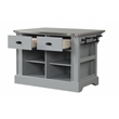 Bowery Hill Urrur Kitchen Island with Gray Base and Stainless Steel Top