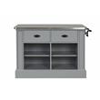Bowery Hill Urrur Kitchen Island with Gray Base and Stainless Steel Top