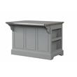 Bowery Hill Urrur Kitchen Island with Gray Base and Stainless Steel Top