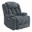 Bowery Hill Velvet Power Recliner with Lift/Heating/Massage in Blue
