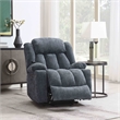 Bowery Hill Velvet Power Recliner with Lift/Heating/Massage in Blue
