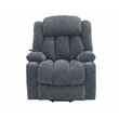 Bowery Hill Velvet Power Recliner with Lift/Heating/Massage in Blue