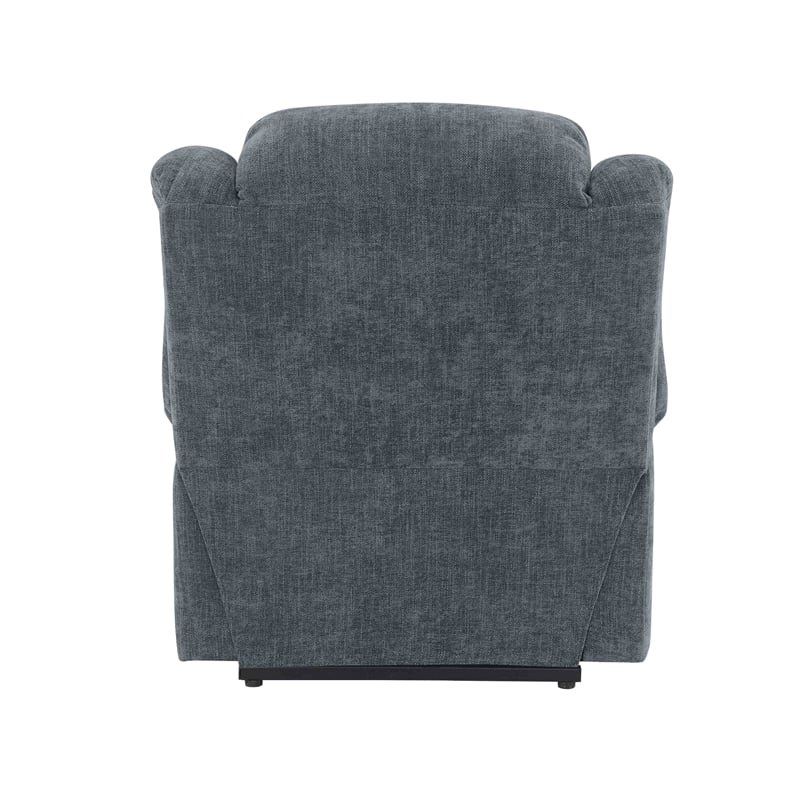 Bowery Hill Velvet Power Recliner with Lift/Heating/Massage in Blue