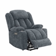 Bowery Hill Velvet Power Recliner with Lift/Heating/Massage in Blue