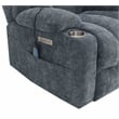 Bowery Hill Velvet Power Recliner with Lift/Heating/Massage in Blue