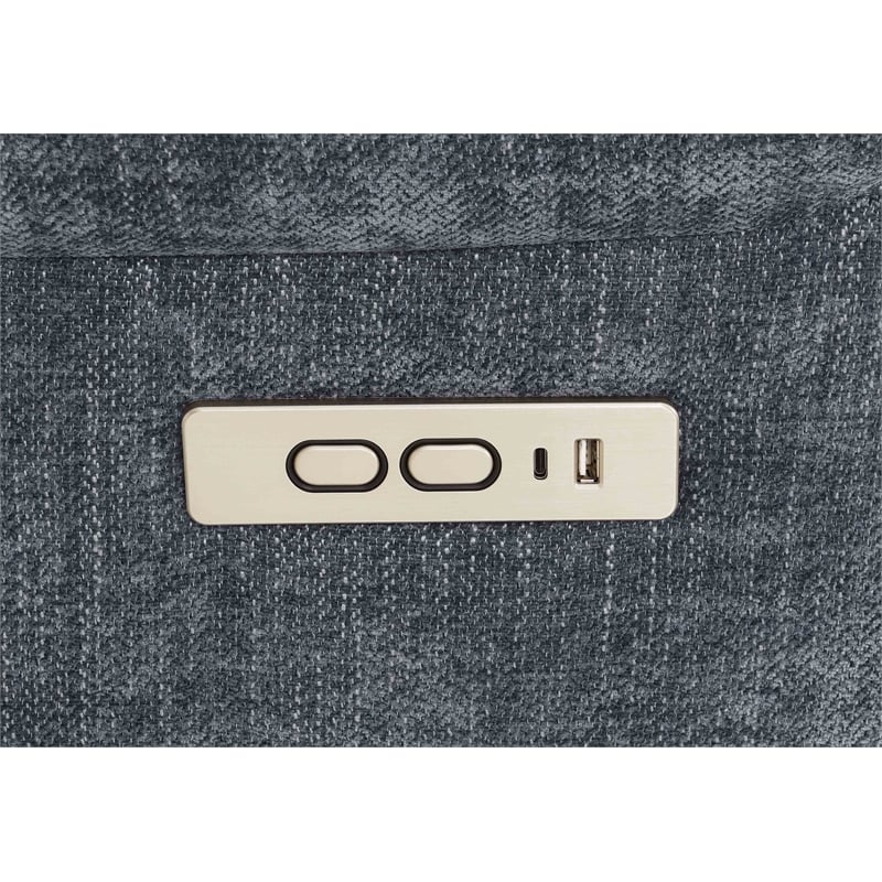 Bowery Hill Velvet Power Recliner with Lift/Heating/Massage in Blue