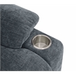 Bowery Hill Velvet Power Recliner with Lift/Heating/Massage in Blue