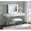 Bowery Hill Rectangle Accent Mirror with Lighting in White Finish