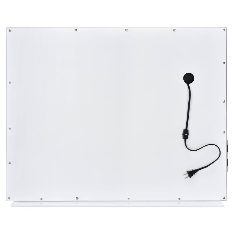 Bowery Hill Rectangle Accent Mirror with Lighting in White Finish