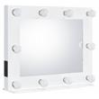 Bowery Hill Rectangle Accent Mirror with Lighting in White Finish