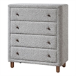 Bowery Hill Contemporary Boucle Fabric 4-Drawer Chest in Gray