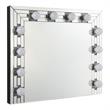 Bowery Hill Square Mirrored Wall Decor with Faux Diamonds and Lights