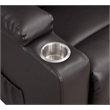 Bowery Hill Leather Upholstered Power Lift Recliner in Brown