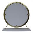 Bowery Hill Vanity Mirror and Stool Set in White and Brass Metal