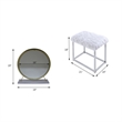 Bowery Hill Vanity Mirror and Stool Set in White and Brass Metal