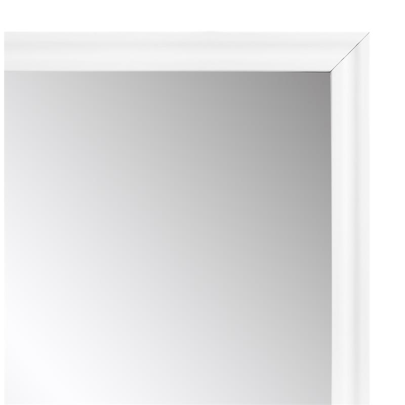 Bowery Hill Rectangle Wooden Frame Mirror in White High Gloss