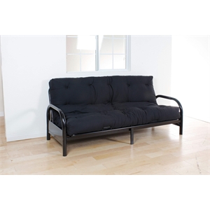 Bowery Hill Nabila Full Futon Mattress in Black Poplin Fabric
