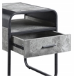 Bowery Hill Wooden End Table with Drawer Concrete Gray and Black Finish