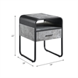 Bowery Hill Wooden End Table with Drawer Concrete Gray and Black Finish