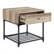 Bowery Hill 1-Drawer Square End Table Wood Oak Sandy Black