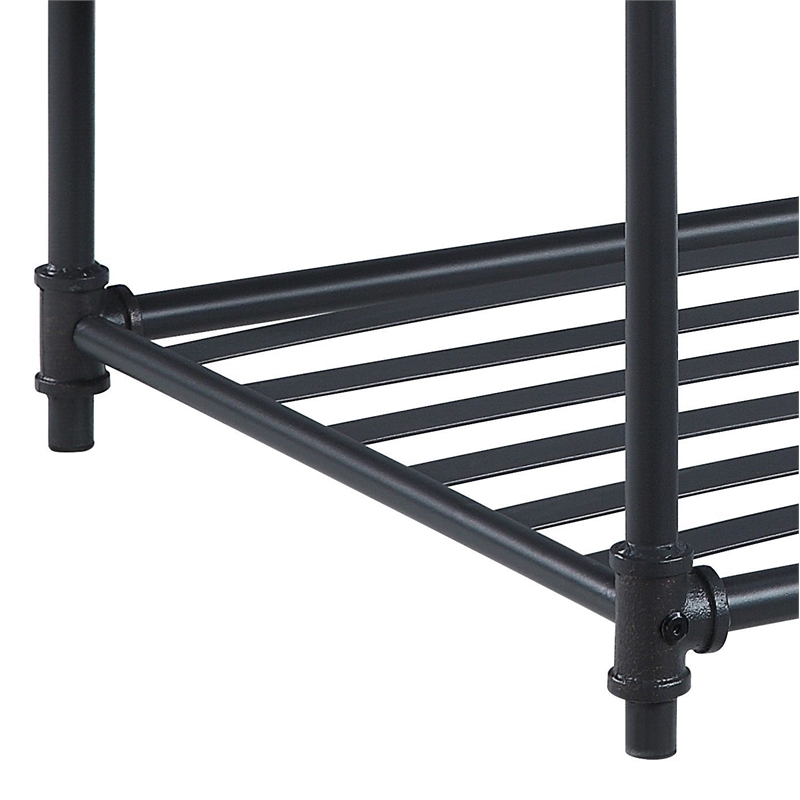 Bowery Hill 1-Drawer Square End Table Wood Oak Sandy Black