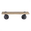 Bowery Hill Wooden Wall Rack with 1 Shelf Oak Sandy Black Industrial Design