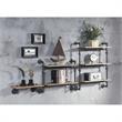 Bowery Hill Wooden Wall Rack with 1 Shelf Oak Sandy Black Industrial Design