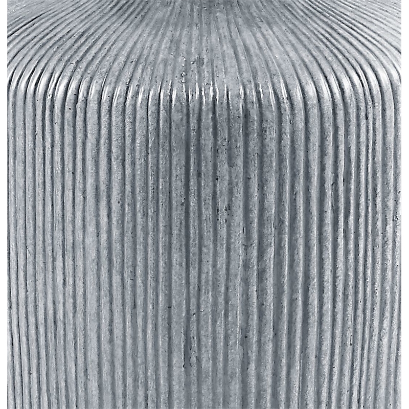 Bowery Hill Cement End Table with Round Top in Weathered Gray Finish