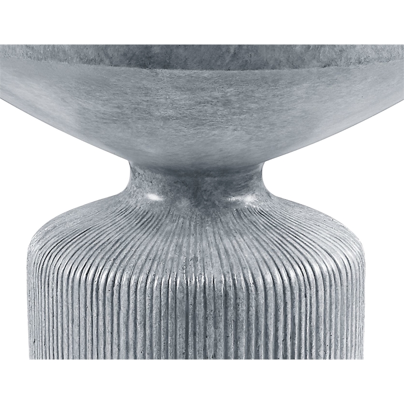 Bowery Hill Cement End Table with Round Top in Weathered Gray Finish