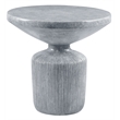 Bowery Hill Cement End Table with Round Top in Weathered Gray Finish