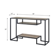 Bowery Hill Wooden Console Table in Rustic Oak and Black Finish